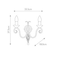Kinkiet Harlech - 2 źródła światła - Czarny