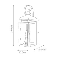 Latarnia naścienna Hythe - 1 źródło światła - Postarzany brąz