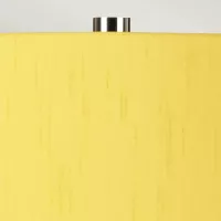 Lampa stołowa Isla - 1 źródło światła - Biały, polerowany nikiel - Żółty abażur