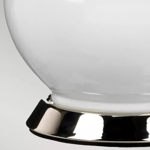 Lampa stołowa Isla - 1 źródło światła - Biały, polerowany nikiel - Żółty abażur