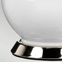 Lampa stołowa Isla - 1 źródło światła - Biały, polerowany nikiel - Żółty abażur