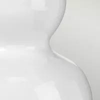 Lampa stołowa Isla - 1 źródło światła - Biały, polerowany nikiel - Żółty abażur