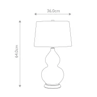 Lampa stołowa Isla - 1 źródło światła - Biały, polerowany nikiel - Żółty abażur