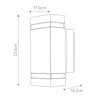 Latarnia naścienna LED Jannik 2 - Grafitowy