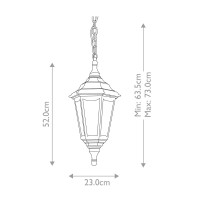 Latarnia wisząca Kinsale - 1 źródło światła - Czarny