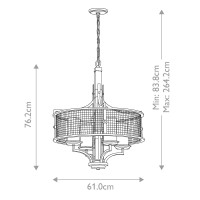 Żyrandol Ahrendale - 4 źródła światła - Antyczne żelazo