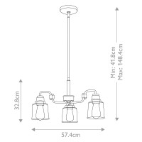 Żyrandol Aivian - 3 źródła światła - Postarzany mosiądz