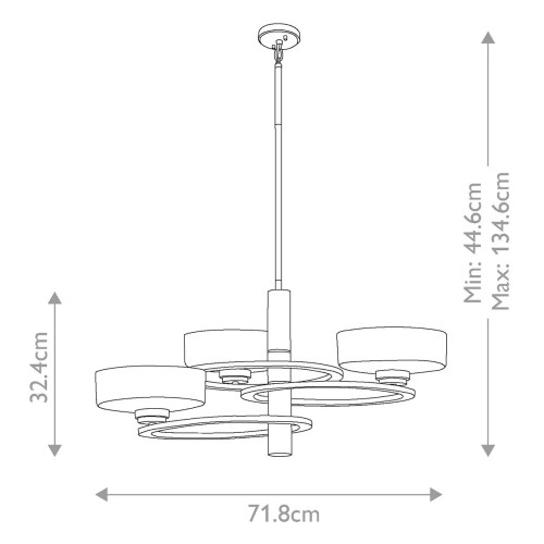 Żyrandol Aleeka - 3 źródła światła - Pewter