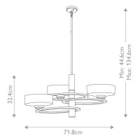 Żyrandol Aleeka - 3 źródła światła - Pewter
