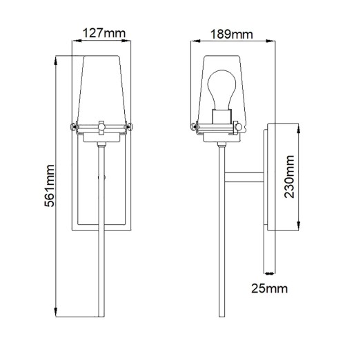 Kinkiet Alton - 1 źródło światła - Chrom