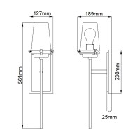Kinkiet Alton - 1 źródło światła - Chrom