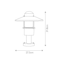 Latarnia cokołowa Klampenborg - 1 źródło światła - Czarny