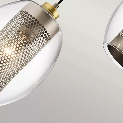 Mała lampa wisząca Asher II - 1 źródło światła - Antyczny pewter