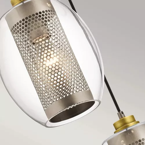 Mała lampa wisząca Asher II - 1 źródło światła - Antyczny pewter