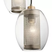 Mała lampa wisząca Asher II - 1 źródło światła - Antyczny pewter