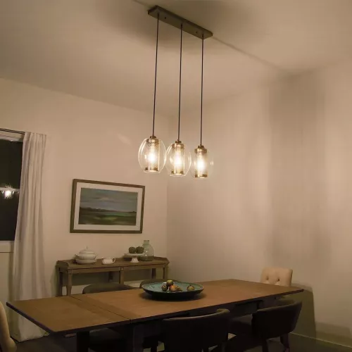 Mała lampa wisząca Asher II - 1 źródło światła - Antyczny pewter