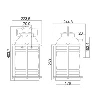Duża latarnia naścienna Ashland Bay - 1 źródło światła - Oksydowany brąz