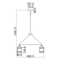 Żyrandol Ashland Bay - 5 źródeł światła - Postarzany cynk