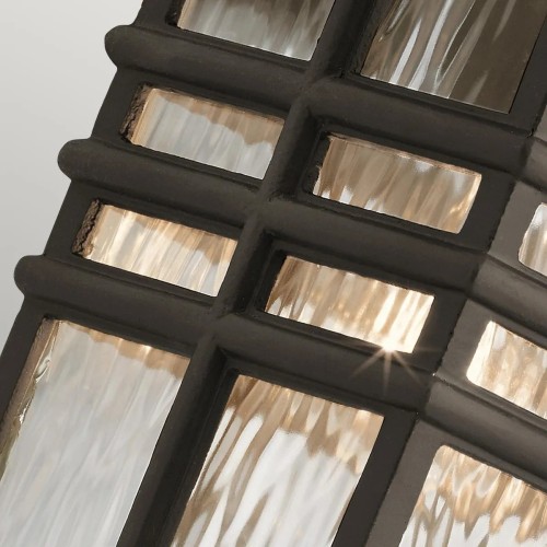 Średnia latarnia naścienna Beacon Square - 1 źródło światła - Postarzany brąz