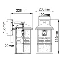 Średnia latarnia naścienna Beacon Square - 1 źródło światła - Biały
