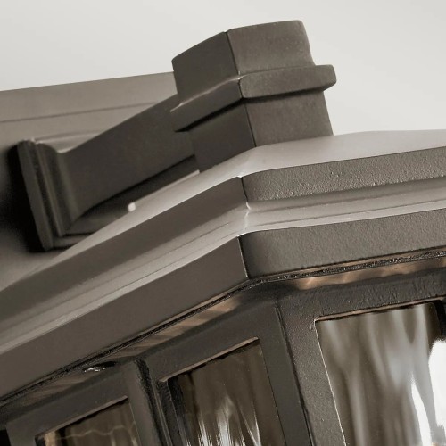 Mała latarnia naścienna Beacon Square - 1 źródło światła - Postarzany brąz