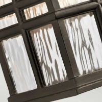 Mała latarnia naścienna Beacon Square - 1 źródło światła - Postarzany brąz