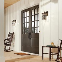 Mała latarnia naścienna Beacon Square - 1 źródło światła - Postarzany brąz