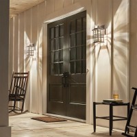 Mała latarnia naścienna Beacon Square - 1 źródło światła - Postarzany brąz