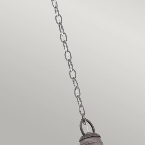 Mała latarnia wisząca Bridge Point - 1 źródło światła - Postarzany cynk