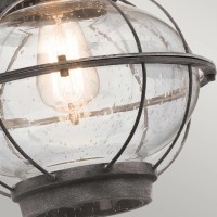 Duża latarnia naścienna Bridge Point - 1 źródło światła - Postarzany cynk