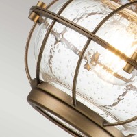 Mała latarnia naścienna Bridge Point - 1 źródło światła - Naturalny mosiądz