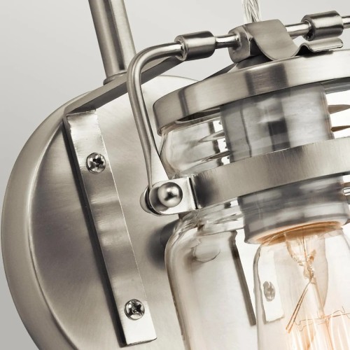 Kinkiet Brinley - 1 źródło światła - Szczotkowany nikiel