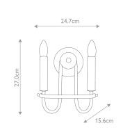 Kinkiet Capitol Hill - 2 źródła światła - Szczotkowany nikiel