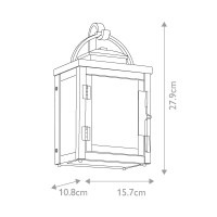 Mała latarnia naścienna Carlson - 1 źródło światła - Ciemnobrązowy