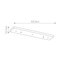 Prostokątna podsufitka Asher - Antyczny pewter