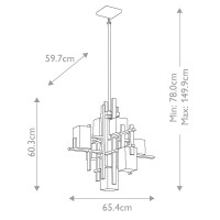 Żyrandol City Lights - 7 źródeł światła - Pewter