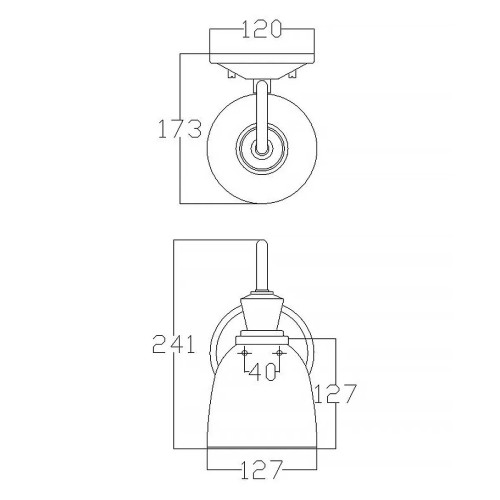 Kinkiet Cora - 1 źródło światła - Polerowany chrom