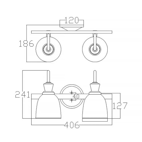 Kinkiet Cora - 2 źródła światła - Polerowany chrom