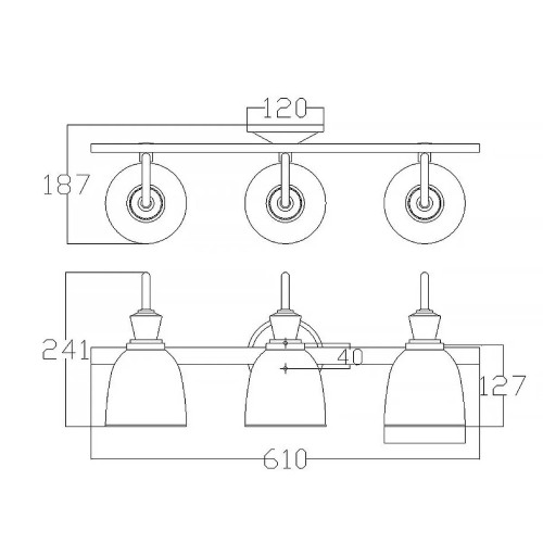 Kinkiet Cora - 3 źródła światła - Polerowany chrom