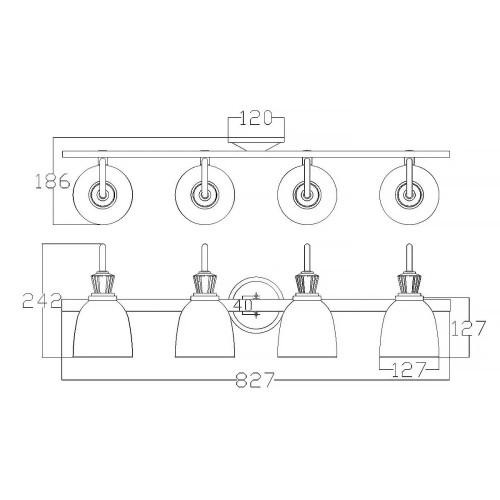 Kinkiet Cora - 4 źródła światła - Polerowany chrom