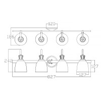 Kinkiet Cora - 4 źródła światła - Polerowany chrom
