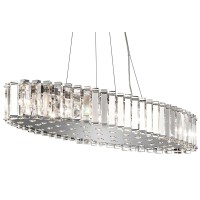 Lampa wyspowa Crystal Skye - 12 źródeł światła - Chrom