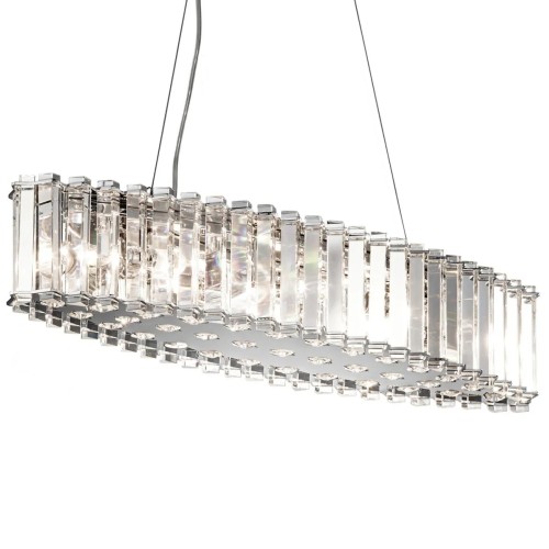 Lampa wyspowa Crystal Skye - 8 źródeł światła - Chrom