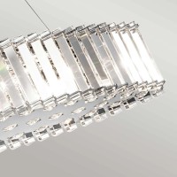 Lampa wyspowa Crystal Skye - 8 źródeł światła - Chrom