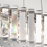 Lampa wyspowa Crystal Skye - 8 źródeł światła - Chrom