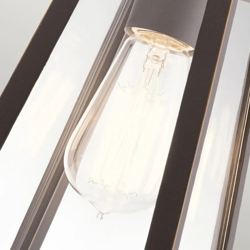 Mała latarnia naścienna Delison - 1 źródło światła - Ciemnobrązowy