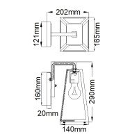 Mała latarnia naścienna Delison - 1 źródło światła - Ciemnobrązowy