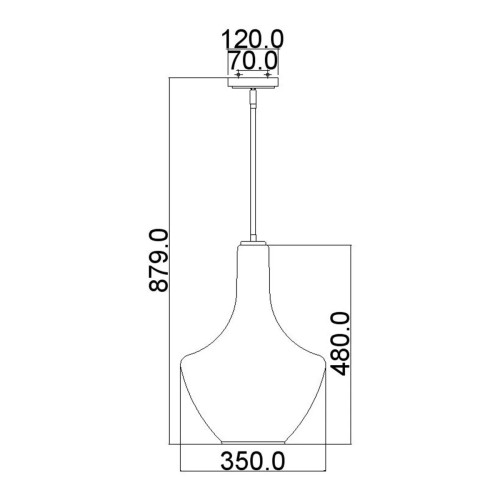 Średnia lampa wisząca Everly - 1 źródło światła - Chrom