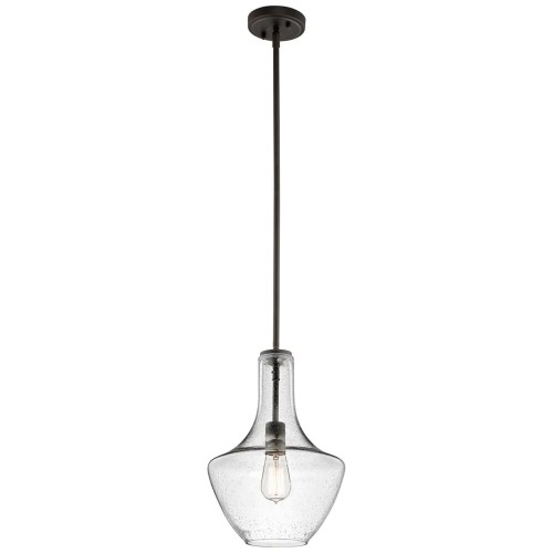 Mała lampa wisząca Everly - 1 źródło światła - Postarzany brąz