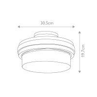 Półplafon Grand Bank - 2 źródła światła - Postarzana antyczna szarość